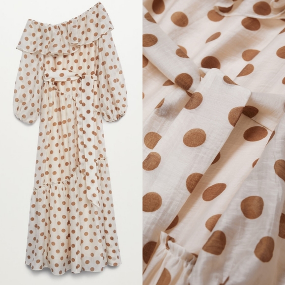 🔥Last 1🔥MANGO polka-dot ruffle maxi dress - Picture 14 of 16